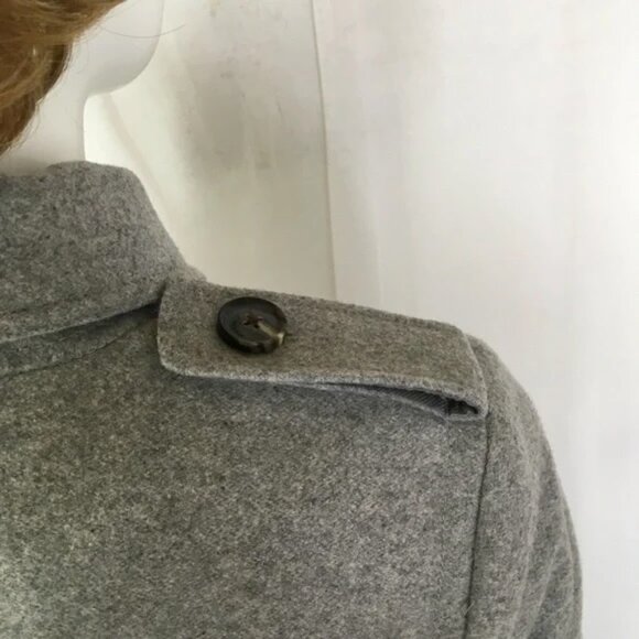 Banana Republic Grey Melange Wool Blend Trench Coat w/Belt-Women's XS - Picture 7 of 13